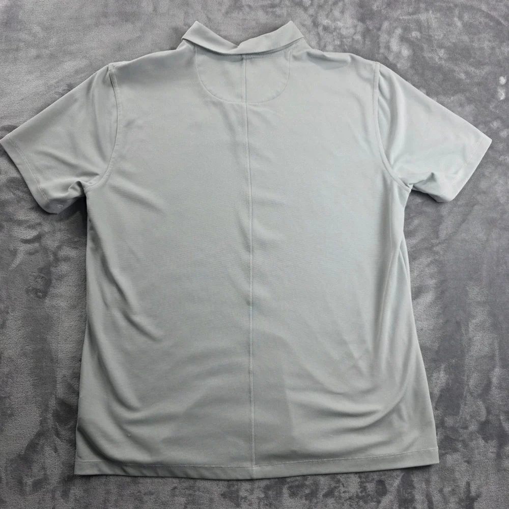 Nike Polo Shirt Mens Large‎ Grey Dri-FIT Short Sleeve Golf Athletic Sport Swoosh